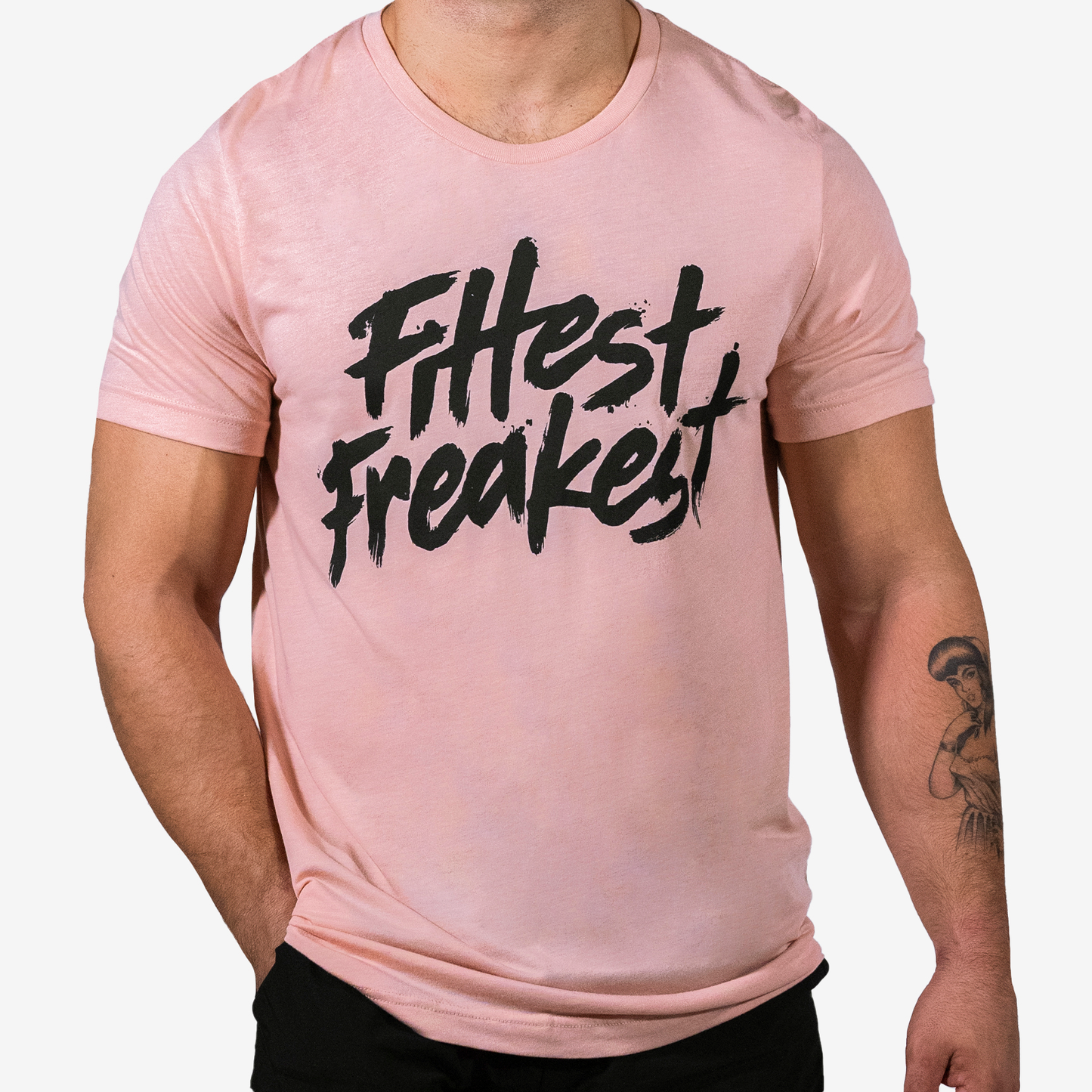 FITTEST FREAKEST T-SHIRT FF-LOGO-TRAIN-PEACH